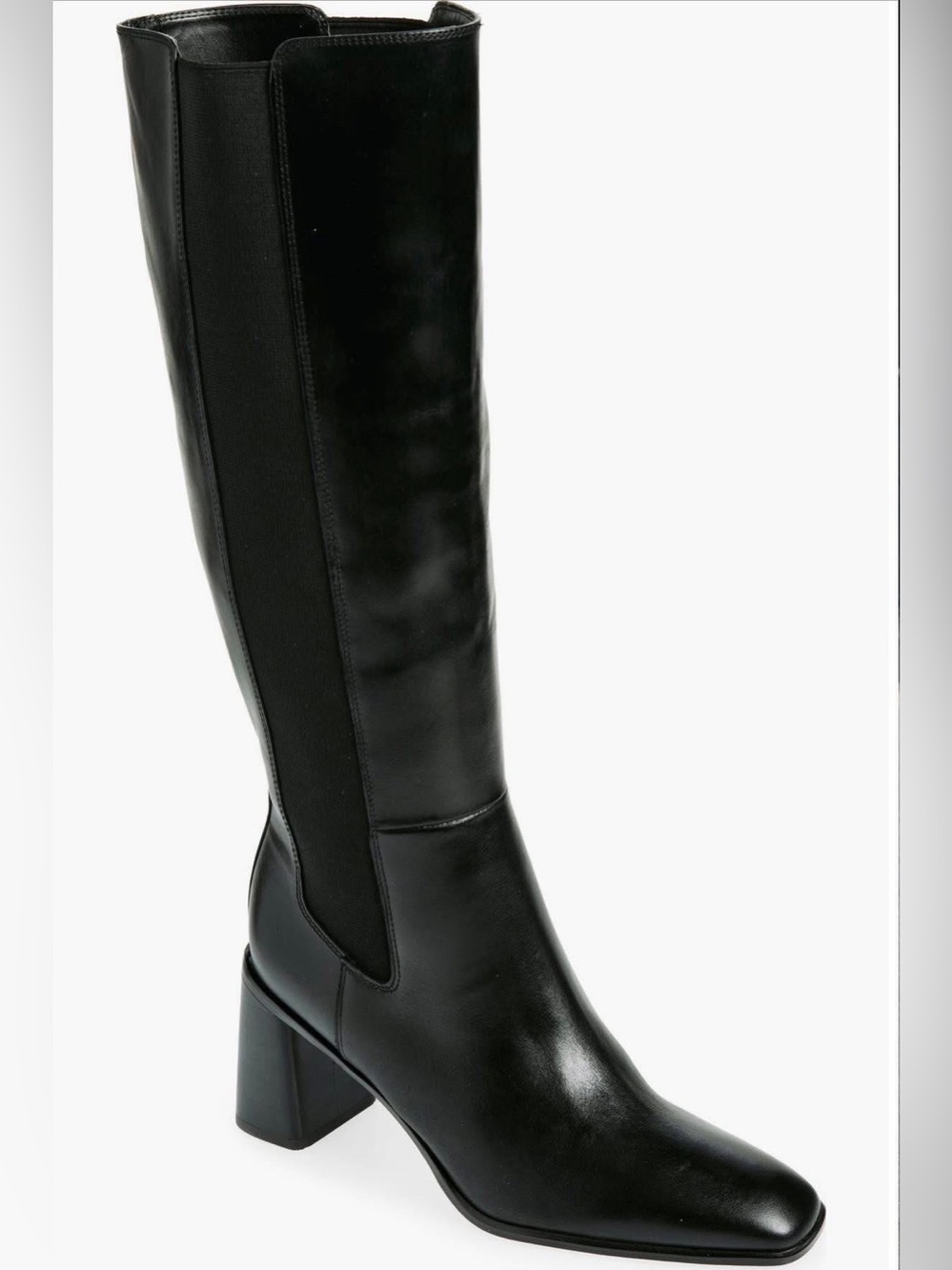 Nordstrom Black Knee-High Block Heel Boots